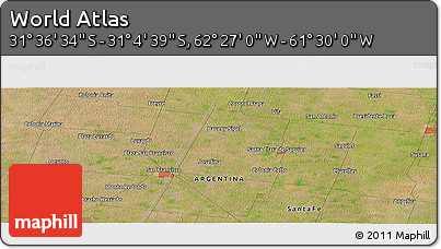 Satellite Panoramic Map of the Area around 31° 20' 36" S, 61° 58' 30" W