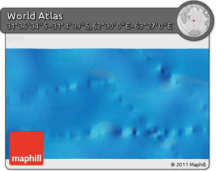 Physical 3D Map of the Area around 31° 20' 36" S, 62° 58' 30" E