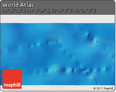 Physical 3D Map of the Area around 31° 20' 36" S, 62° 58' 30" E