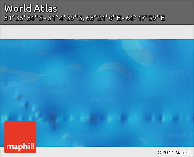 Physical 3D Map of the Area around 31° 20' 36" S, 63° 49' 30" E