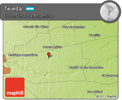Physical 3D Map of Tejeda