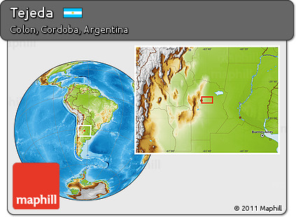 Physical Location Map of Tejeda