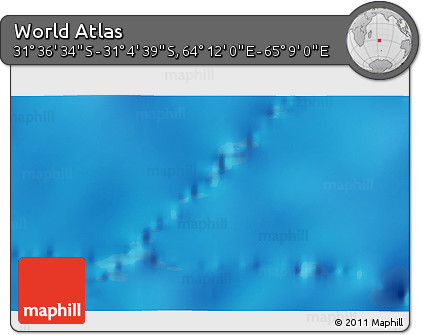 Physical 3D Map of the Area around 31° 20' 36" S, 64° 40' 30" E