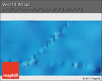 Physical 3D Map of the Area around 31° 20' 36" S, 64° 40' 30" E