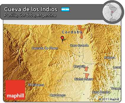 Physical 3D Map of Cueva De Los Indios
