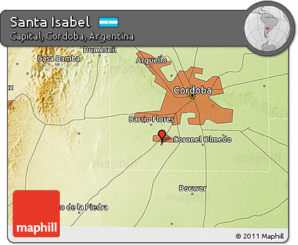 Physical 3D Map of Santa Isabel
