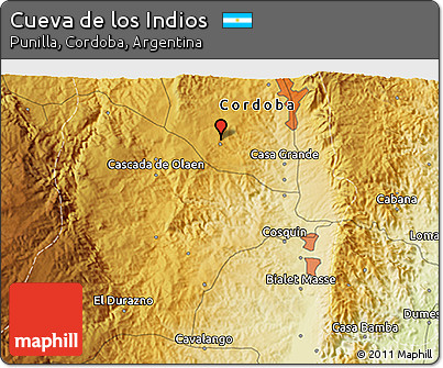 Physical 3D Map of Cueva De Los Indios