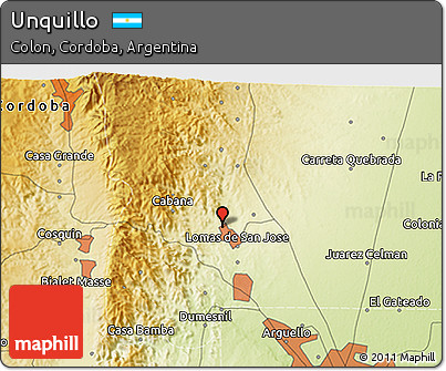 Physical 3D Map of Unquillo