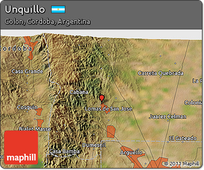 Satellite 3D Map of Unquillo