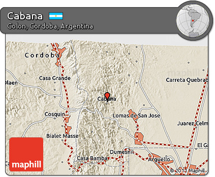 Shaded Relief 3D Map of Cabana
