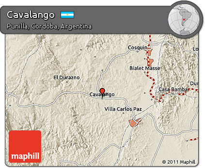 Shaded Relief 3D Map of Cavalango