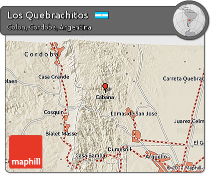 Shaded Relief 3D Map of Los Quebrachitos