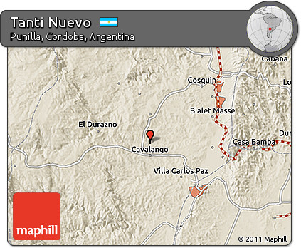 Shaded Relief 3D Map of Tanti Nuevo
