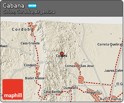 Shaded Relief 3D Map of Cabana