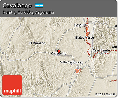Shaded Relief 3D Map of Cavalango