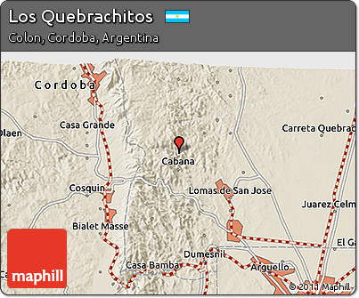Shaded Relief 3D Map of Los Quebrachitos