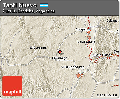 Shaded Relief 3D Map of Tanti Nuevo