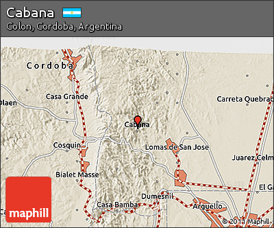 Shaded Relief 3D Map of Cabana