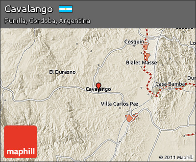 Shaded Relief 3D Map of Cavalango