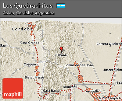 Shaded Relief 3D Map of Los Quebrachitos
