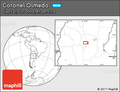 Blank Location Map of Coronel Olmedo