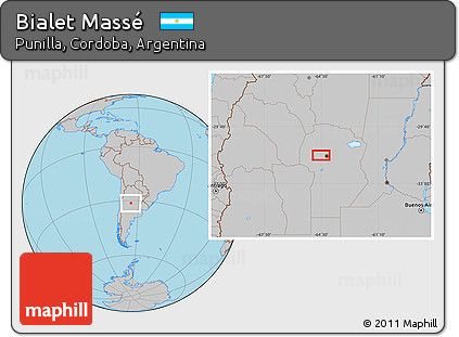 Gray Location Map of Bialet Massé
