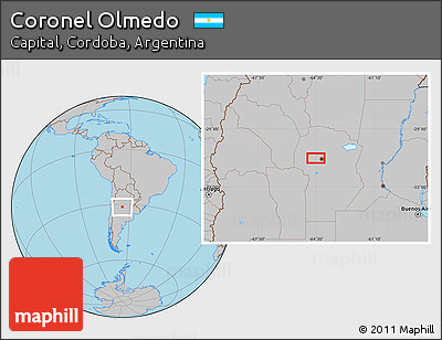 Gray Location Map of Coronel Olmedo