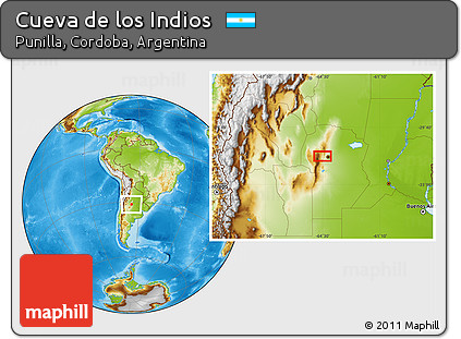 Physical Location Map of Cueva De Los Indios