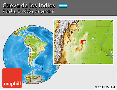 Physical Location Map of Cueva De Los Indios