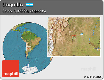 Satellite Location Map of Unquillo