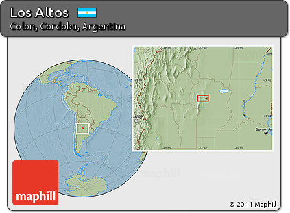 Savanna Style Location Map of Los Altos, hill shading