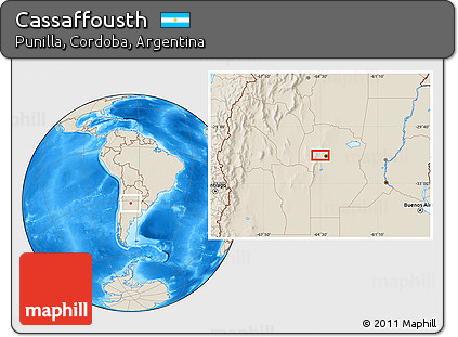 Shaded Relief Location Map of Cassaffousth