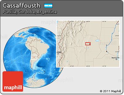 Shaded Relief Location Map of Cassaffousth