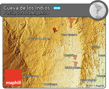 Physical Map of Cueva De Los Indios