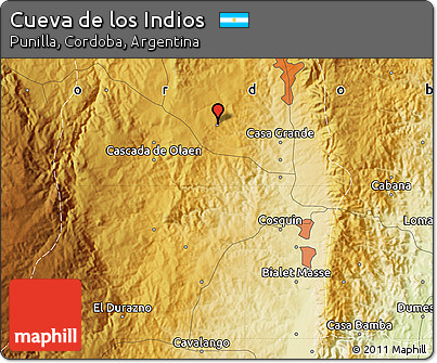 Physical Map of Cueva De Los Indios