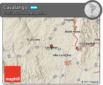 Shaded Relief Map of Cavalango