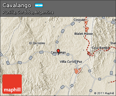 Shaded Relief Map of Cavalango