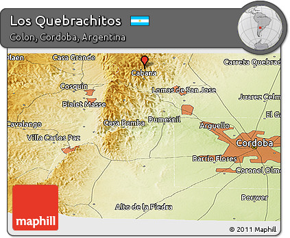 Physical Panoramic Map of Los Quebrachitos