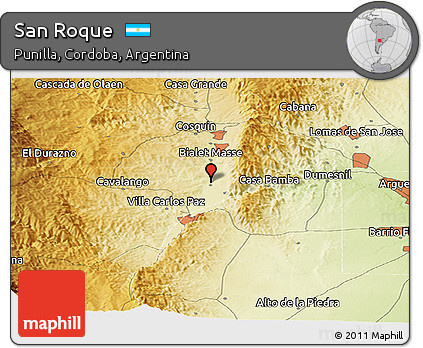 Physical Panoramic Map of San Roque