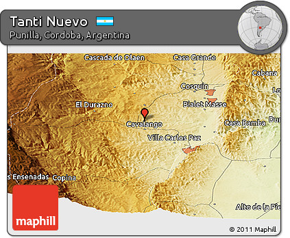 Physical Panoramic Map of Tanti Nuevo