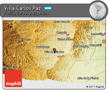 Physical Panoramic Map of Villa Carlos Paz