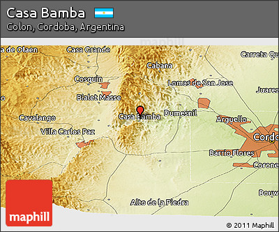 Physical Panoramic Map of Casa Bamba
