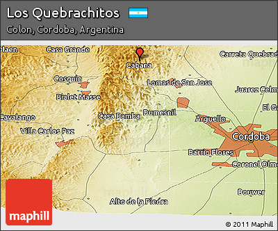 Physical Panoramic Map of Los Quebrachitos
