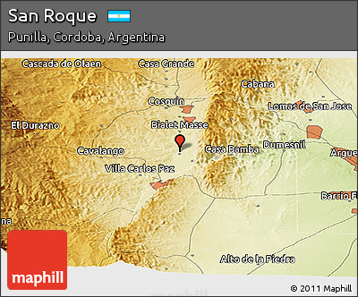 Physical Panoramic Map of San Roque