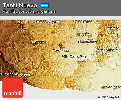 Physical Panoramic Map of Tanti Nuevo