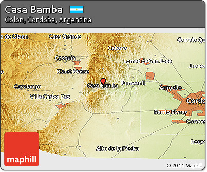 Physical Panoramic Map of Casa Bamba