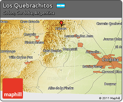 Physical Panoramic Map of Los Quebrachitos