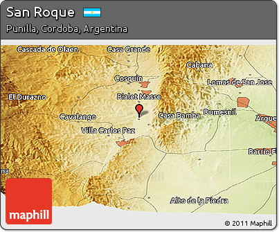 Physical Panoramic Map of San Roque