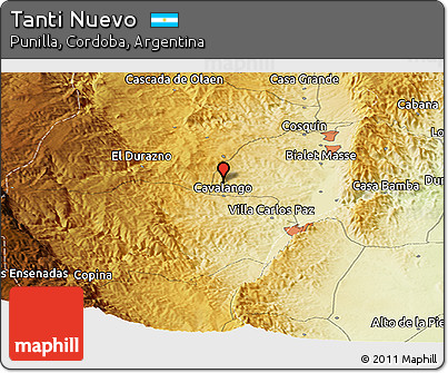 Physical Panoramic Map of Tanti Nuevo