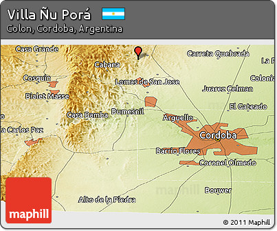Physical Panoramic Map of Villa Ñu Porá